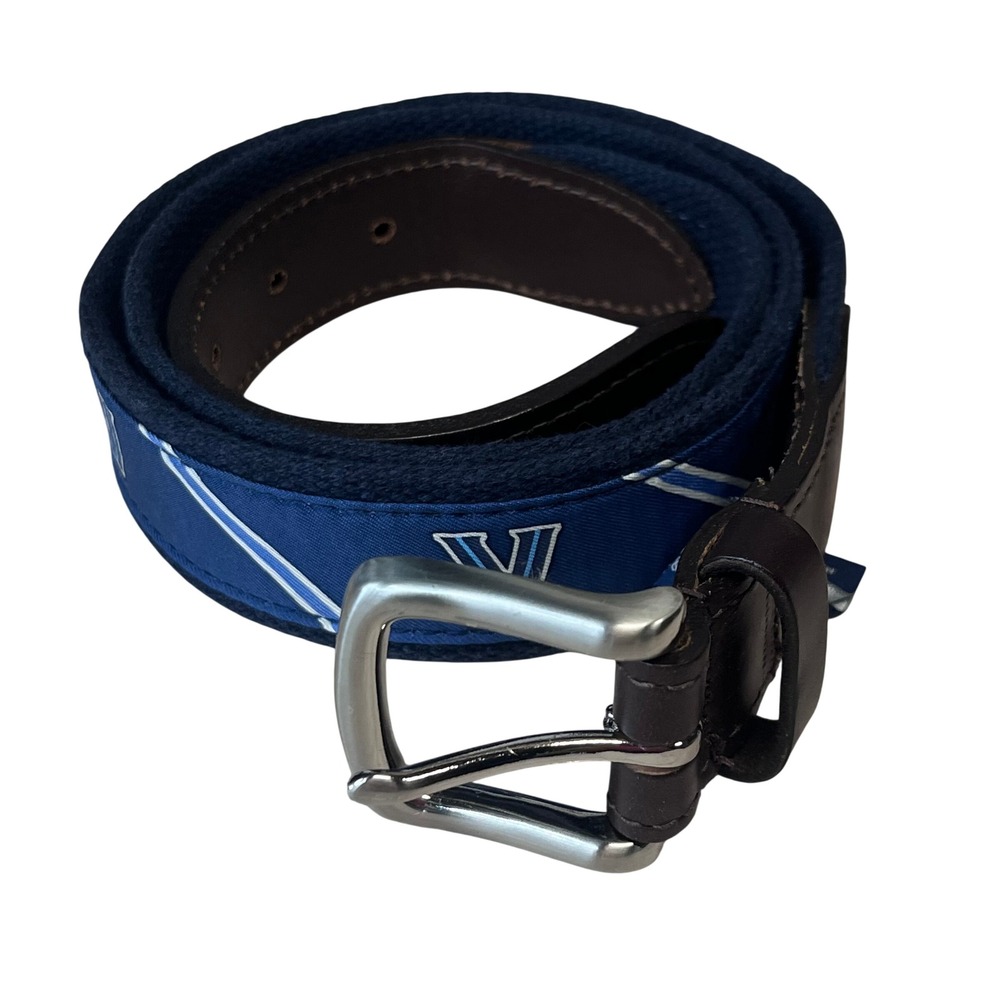 Vineyard Vines Villanova University Men's Canvas Leather Belt Navy Blue Size 36